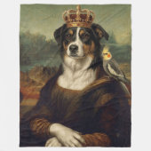 Polaire Couverture en molleton Chien Mona Lisa avec perroq (Devant)