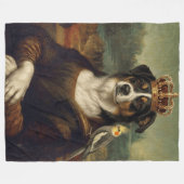 Polaire Couverture en molleton Chien Mona Lisa avec perroq (Devant (Horizontal))