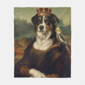 Polaire Couverture en molleton Chien Mona Lisa avec perroq (Devant)