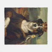 Polaire Couverture en molleton Chien Mona Lisa avec perroq (Devant (Horizontal))