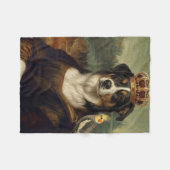 Polaire Couverture en molleton Chien Mona Lisa avec perroq (Devant (Horizontal))
