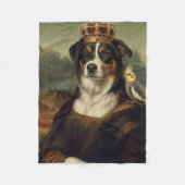 Polaire Couverture en molleton Chien Mona Lisa avec perroq (Devant)
