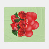 Polaire Couverture en molleton Cœurs rouges et roses – Rom (Devant (Horizontal))