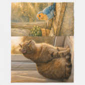 Polaire Couverture en molleton confortable Chat & Oiseau C (Devant)