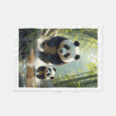 Polaire Couverture en molleton confortable Pandas courant (Devant (Horizontal))