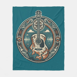 Polaire Couverture en molleton Crest à motif de guitare ac