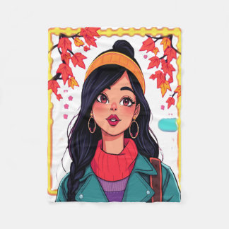 Polaire Couverture en molleton d'art pour fille d'automne 