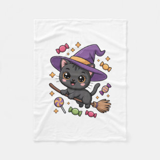 Polaire Couverture en molleton de chat magique mignon