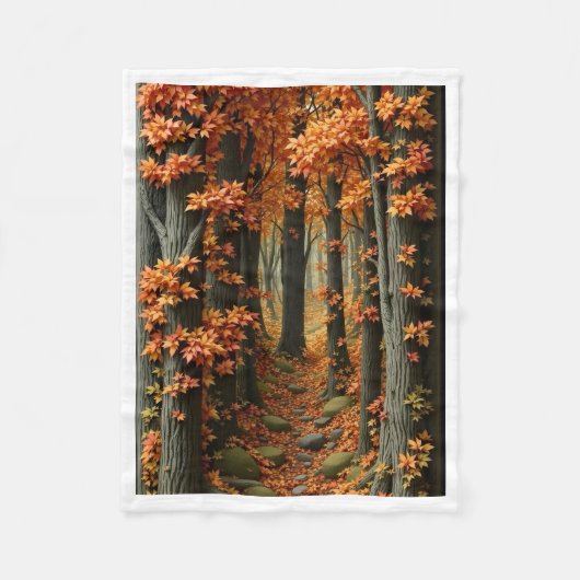 Polaire Couverture en molleton de chemin forestier automna (Devant)