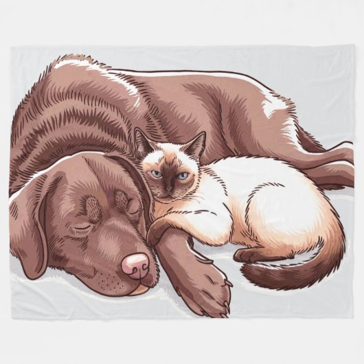 Polaire Couverture en molleton de chien Retriever du Labra (Devant (Horizontal))