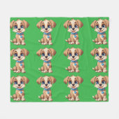Polaire Couverture en molleton de chiot mignon (Devant (Horizontal))