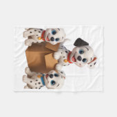 Polaire Couverture en molleton de chiots Dalmatiens mignon (Devant (Horizontal))