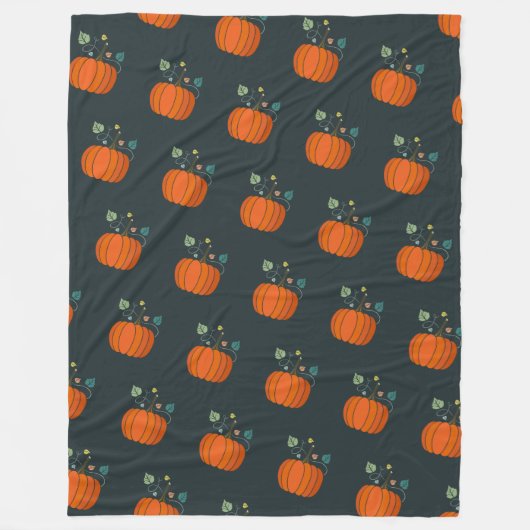 Polaire Couverture en molleton de citrouille Halloween noi (Devant)
