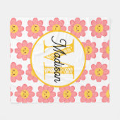 Polaire Couverture en molleton de fleur personnalisée avec (Devant (Horizontal))
