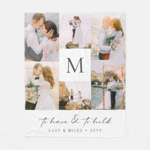 Polaire Couverture en molleton de mariage avec photo en co