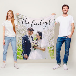 Polaire Couverture en molleton de photo de mariage