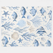Polaire Couverture en molleton de poisson côtier bleu (Devant (Horizontal))