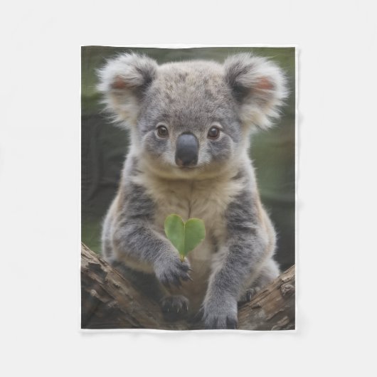 Polaire Couverture en molleton de portrait de bébé koala a (Devant)