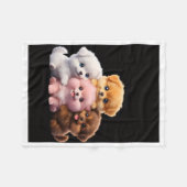 Polaire Couverture en molleton de quatre adorables chiots (Devant (Horizontal))