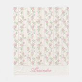Polaire Couverture en molleton de rose florale rose poudré (Devant)