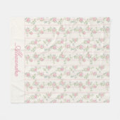 Polaire Couverture en molleton de rose florale rose poudré (Devant (Horizontal))