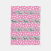 Polaire Couverture en molleton de teckel rose et gris (Devant)