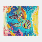 Polaire Couverture en molleton de tortue Boho australienne (Devant (Horizontal))