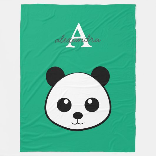 Polaire Couverture en molleton d'ours panda mignon | Perso (Devant)