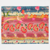 Polaire Couverture en molleton fleuri bohème (Devant (Horizontal))