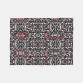 Polaire Couverture en molleton fleuri damassé argent rouge (Devant (Horizontal))