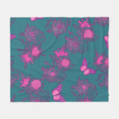 Polaire Couverture en molleton fleuri papillon rose sarcel (Devant (Horizontal))