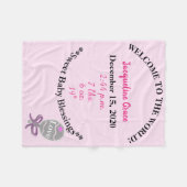 Polaire Couverture en molleton hochet rose pour bébé fille (Devant (Horizontal))