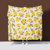Polaire Couverture en molleton jaune marron Jardin de rose