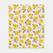 Polaire Couverture en molleton jaune marron Jardin de rose (Devant)