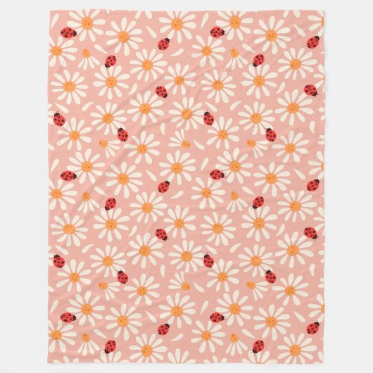 Polaire Couverture en molleton Ladybugs et Daisies (Devant)