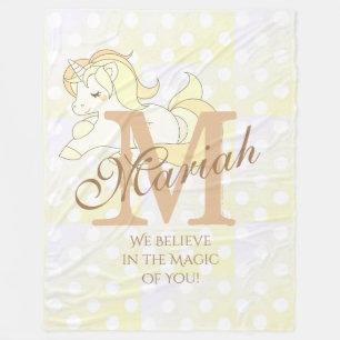 Polaire Couverture en molleton licorne à monogramme person