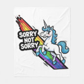 Polaire Couverture en molleton Licorne Sorry Not Sorry (Devant)