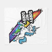 Polaire Couverture en molleton Licorne Sorry Not Sorry (Devant (Horizontal))