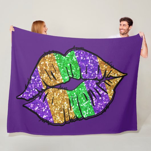 Polaire Couverture en molleton Mardi Gras Kiss (En situation)