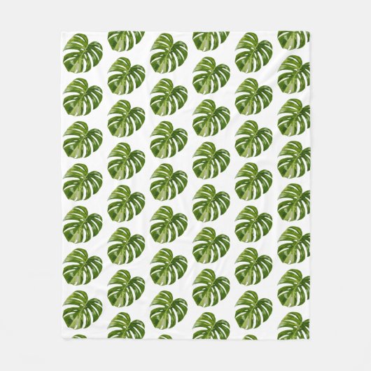 Polaire Couverture en molleton Monstera Albo (Devant)