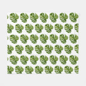 Polaire Couverture en molleton Monstera Albo (Devant (Horizontal))