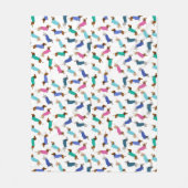 Polaire Couverture en molleton multicolore pastel teckel (Devant)