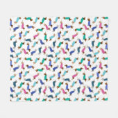 Polaire Couverture en molleton multicolore pastel teckel (Devant (Horizontal))
