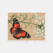 Polaire Couverture en molleton Papillon monarque et fleurs (Devant (Horizontal))