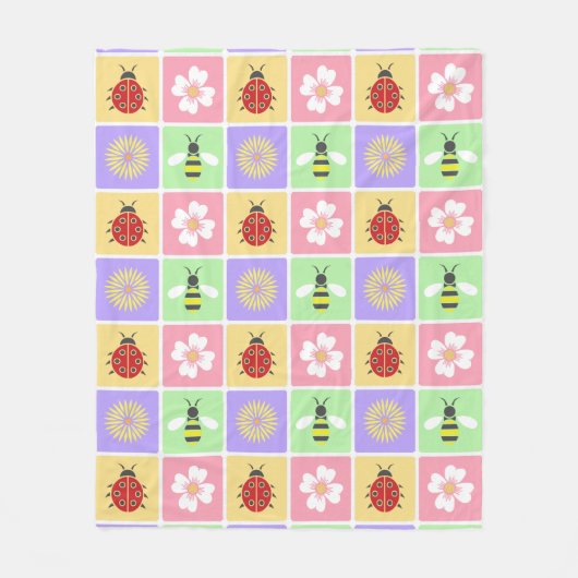 Polaire Couverture en molleton Patchwork de printemps (Devant)