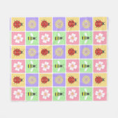 Polaire Couverture en molleton Patchwork de printemps (Devant (Horizontal))