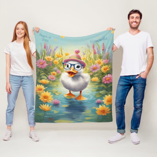 Polaire Couverture en molleton personnalisable de caneton (En situation)