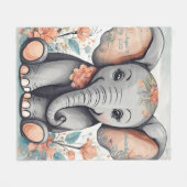 Polaire Couverture en molleton personnalisable éléphant bé (Devant (Horizontal))