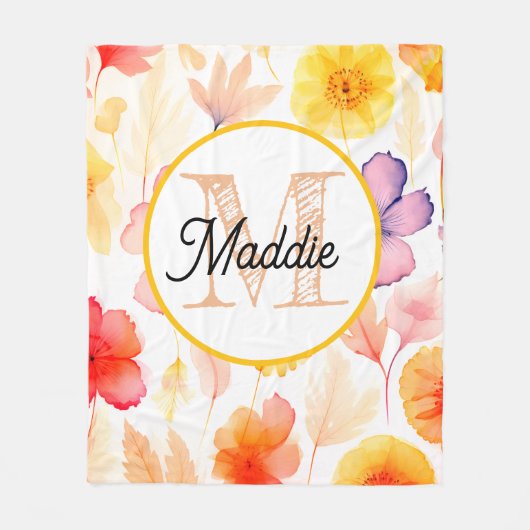 Polaire Couverture en molleton personnalisée avec monogram (Devant)
