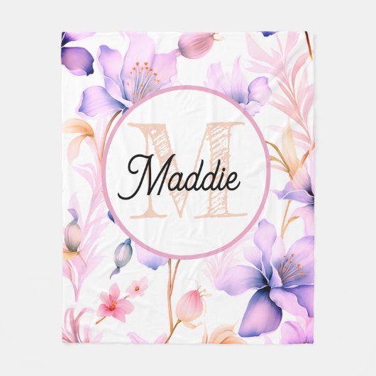 Polaire Couverture en molleton personnalisée avec monogram (Devant)